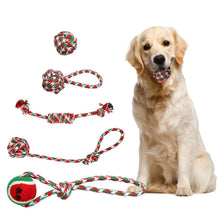 Load image into Gallery viewer, 5-Pieces: Christmas Dog Rope Chew Toys