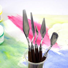 将图片加载到图库查看器,5-Pieces: Palette Steel Oil For Professional Stainless Knife Tool Painting Spatula
