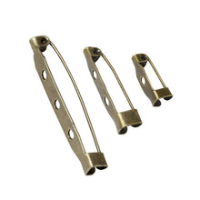 Load image into Gallery viewer, 50 Pcs/Lot 15 20 25 30 35 mm 40mm Brooch Clip Base Pin Safety Pin Brooch Set Blank Base For Jewelry Making Supplies Bar Pins Brooch Pin Backs Safety Clasp Gold and Silver Safety Pins