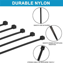 Load image into Gallery viewer, 500-Piece: Black Nylon Cable Ties