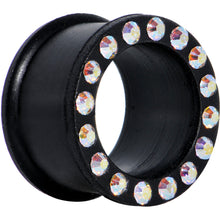 将图片加载到图库查看器,3/4 Aurora Gem Black Silicone Double Flare Tunnel