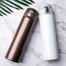 Load image into Gallery viewer, 500ML Stainless Steel Bouncing Cover Vacuum Flask Thermos Cup Coffee Tea Milk Bottle vacuum flask 500ml Stainless Steel Water Bottle Leak-Proof Bounce Cover Home Office Water Bottle