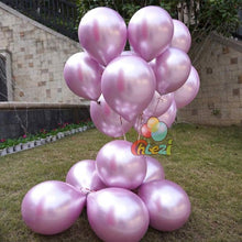 Load image into Gallery viewer, 50/100pcs Metallic Latex 5/10/12 Inch Gold Silver Chrome Birthday Balloons With Accessories For Christmas And Party Decorations Wedding Decorations