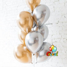 Load image into Gallery viewer, 50/100pcs Metallic Latex 5/10/12 Inch Gold Silver Chrome Birthday Balloons With Accessories For Christmas And Party Decorations Wedding Decorations