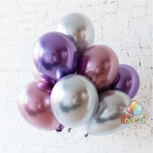 Load image into Gallery viewer, 50/100pcs Metallic Latex 5/10/12 Inch Gold Silver Chrome Birthday Balloons With Accessories For Christmas And Party Decorations Wedding Decorations