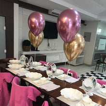 Load image into Gallery viewer, 50/100pcs Metallic Latex 5/10/12 Inch Gold Silver Chrome Birthday Balloons With Accessories For Christmas And Party Decorations Wedding Decorations