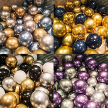 Load image into Gallery viewer, 50/15pcs 10inch Gold Silver Black Metal Latex Confetti Balloons For Wedding Decorations Birthday Party Decorations Bridal Showers Baby Showers