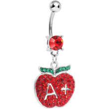 将图片加载到图库查看器,Red Gem Teacher Gets an Apple Dangle Belly Ring