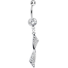 Load image into Gallery viewer, Clear Gem Brilliant Twist Dangle Belly Ring