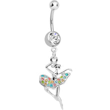 将图片加载到图库查看器,Clear Gem Multi Colored Tutu Ballerina Dangle Belly Ring