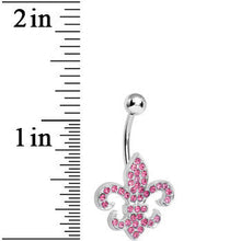 将图片加载到图库查看器,Pink Gem Fabulous Fleur de Lis Belly Ring