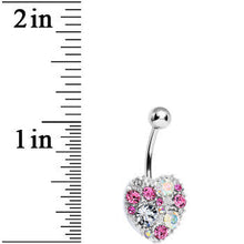 将图片加载到图库查看器,Multi Gem Brilliant Heart Belly Ring