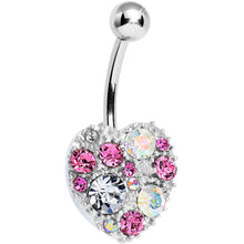 将图片加载到图库查看器,Multi Gem Brilliant Heart Belly Ring