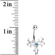将图片加载到图库查看器,Aqua Gem Exotic Leaves Belly Ring