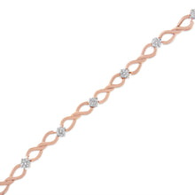 Load image into Gallery viewer, 10K Rose Gold Plated .925 Sterling Silver 1/2 Cttw Diamond Infinity Link Tennis Bracelet (H-I Color, I2-I3 Clarity) -7â€