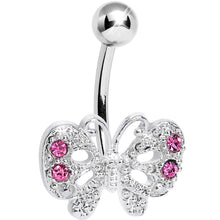 将图片加载到图库查看器,Pink Gem Enchanting Butterfly Belly Ring