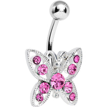 将图片加载到图库查看器,Pink Gem Glamorous Butterfly Belly Ring