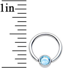 将图片加载到图库查看器,16G 5/16 Aqua Gem Titanium BCR Captive Ring 4mm Flat Disc