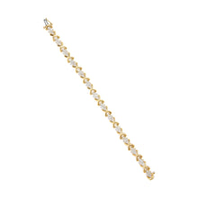 Load image into Gallery viewer, 10k Yellow Gold Plated .925 Sterling Silver 2.00 Cttw Round-Cut Diamond Link 7" Bracelet (H-I Color, I2-I3 Clarity)