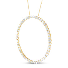 Load image into Gallery viewer, 10K Yellow Gold Plated .925 Sterling Silver 4 Cttw Diamond Circle Hoop 18" Pendant Necklace (J-K Color, I1-I2 Clarity)