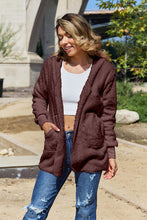 将图片加载到图库查看器,Women Full Size Teddy Hooded Jacket with Pockets Cozy Casual Jacket Comfortable Women Jacket