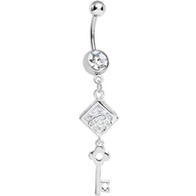将图片加载到图库查看器,Clear Gem Key to My Diary Dangle Belly Ring