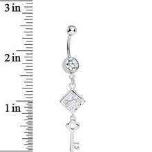 将图片加载到图库查看器,Clear Gem Key to My Diary Dangle Belly Ring