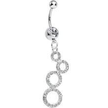 Load image into Gallery viewer, Clear Gem Paved Double Eight Dangle Belly Ring