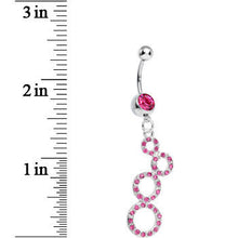 将图片加载到图库查看器,Pink Gem Paved Double Eight Dangle Belly Ring