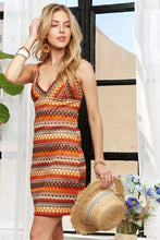 Load image into Gallery viewer, New Summer Contrast Striped V-Neck Mini Dress For Women – Trendy, Bold, Eye-Catching, Boho, Modern Chic & Fashionable