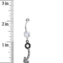 Load image into Gallery viewer, Clear Gem Black Glamour Arrow Dangle Belly Ring