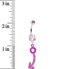 Load image into Gallery viewer, Pink Gem Pink Glamour Arrow Dangle Belly Ring
