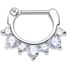 Load image into Gallery viewer, 16G 5/16 Seven Clear Cubic Zirconia Septum Clicker