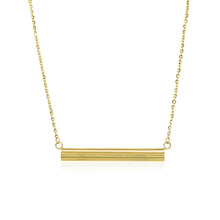 Load image into Gallery viewer, 14k Yellow Gold Chain Necklace with a Shiny Flat Bar