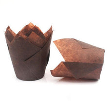 Load image into Gallery viewer, 50pcs Newspaper Style Cupcake Liner Baking Cup For Wedding Party Muffin Cupcake Paper Cup Oilproof Cake Wrapper Cupcake Baking Cups Muffin Baking Liners Holders Cupcake Wrapper Brown White Bright Nature Color