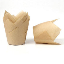 Load image into Gallery viewer, 50pcs Newspaper Style Cupcake Liner Baking Cup For Wedding Party Muffin Cupcake Paper Cup Oilproof Cake Wrapper Cupcake Baking Cups Muffin Baking Liners Holders Cupcake Wrapper Brown White Bright Nature Color