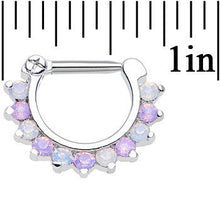 Load image into Gallery viewer, 14G 5/16 Alluring Faux Opal Sparkling Gem Septum Clicker