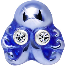 Load image into Gallery viewer, Silver 925 Clear Gem Blue Octopus Cartilage Tragus Earring