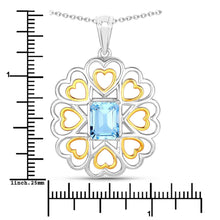 Load image into Gallery viewer, 2.60 Carat Genuine Blue Topaz .925 Sterling Silver Pendant