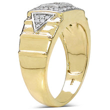 Load image into Gallery viewer, 14K Yellow Gold Plated 0.21 Carat Genuine White Diamond .925 Sterling Silver Ring