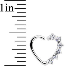 Load image into Gallery viewer, 16G Clear CZ Heart Left Closure Daith Cartilage Tragus Earring