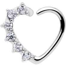 Load image into Gallery viewer, 16G Clear CZ Heart Right Closure Daith Cartilage Tragus Earring