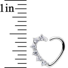Load image into Gallery viewer, 16G Clear CZ Heart Right Closure Daith Cartilage Tragus Earring