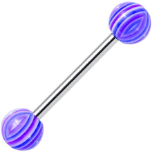 Load image into Gallery viewer, 14G Purple Blue Acrylic Plum Perfect Barbell Tongue Ring 5/8