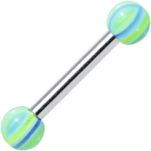 将图片加载到图库查看器,16G Green Aqua Acrylic Ocean Waves Barbell Eyebrow Ring 5/16