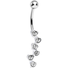 Load image into Gallery viewer, Clear Gem Shower of Hearts Belly Ring