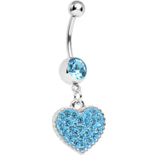 将图片加载到图库查看器,Aqua Gem Morning Sunrise Heart Belly Ring