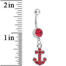 将图片加载到图库查看器,Red Gem Sparkle Anchor Dangle Belly Ring