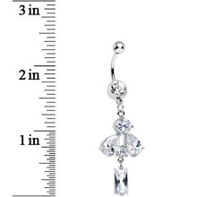 Load image into Gallery viewer, Clear Cubic Zirconia Dazzling Drops of Rain Dangle Belly Ring