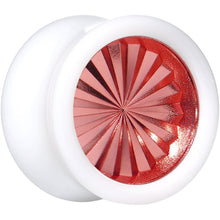 Load image into Gallery viewer, White Acrylic Red Flashy Tire Rim Saddle Plug 2G to 20mm